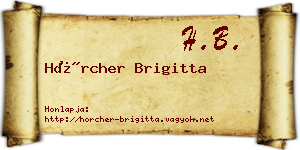 Hörcher Brigitta névjegykártya